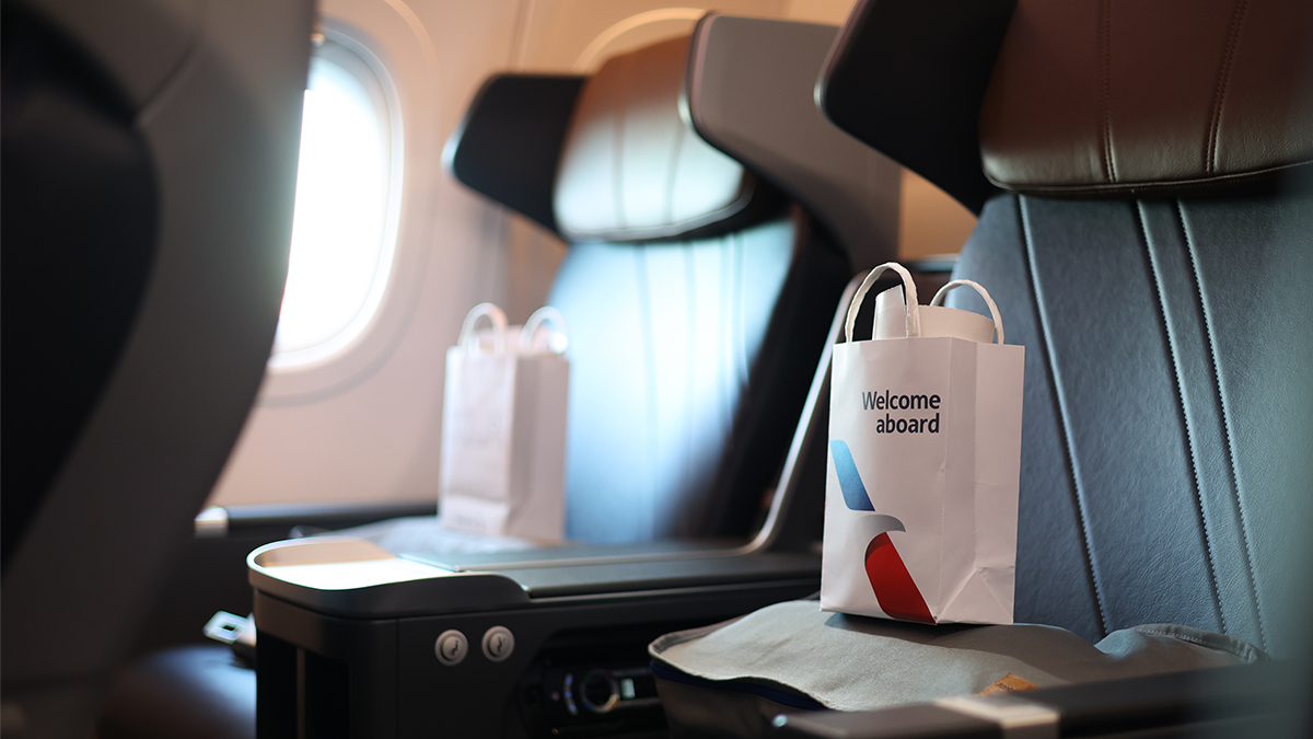 Premium Economy seats on the Airbus A321XLR feature enhanced winged headrests, calf and foot rests.