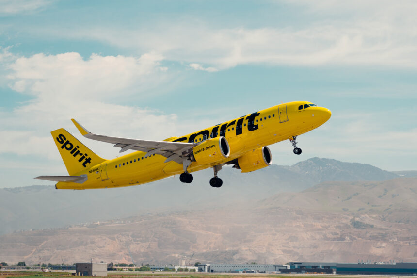 A photo of an Spirit Aircraft taking off