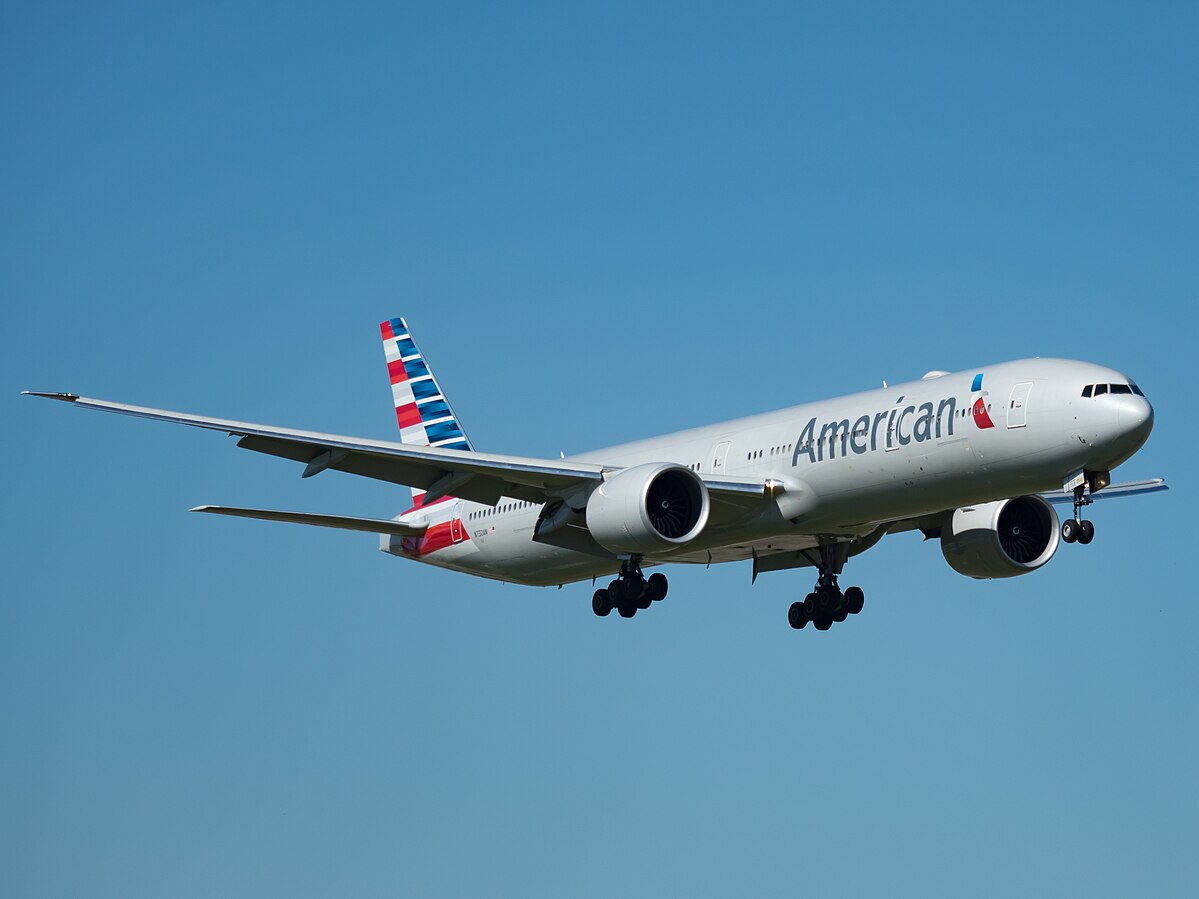 American Airlines Boeing 777 in flight