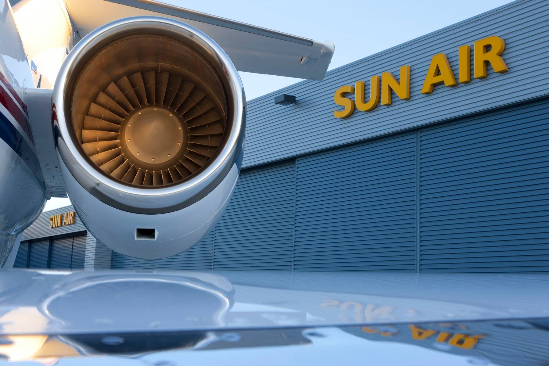 Sun Air Building with plane jet