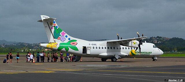 ATR42-500 Air Antilles Express F-OIXE at Martinique Aimé Césaire International Airport. 