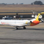 Fastjet Embraer 145 at O R Tambo International Airport in Johannesburg © Sean Mendis