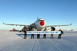 Hi Fly celebrating historic first Airbus A330 landing
