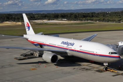 Malaysia Airlines MH370 Boeing 777-200ER on the tarmac, referenced in the MH370 search 2025 as Ocean Infinity prepares its MH370 deep-sea search in the high-probability search zone.