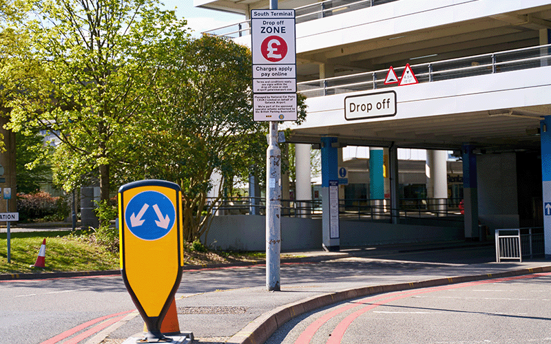 South terminal drop off entrance at Gatwick