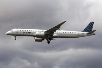 Porter Airlines E195-E2 Landing at Toronto Pearson Int'l Airport