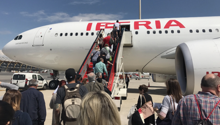 Iberia plane being boarded
