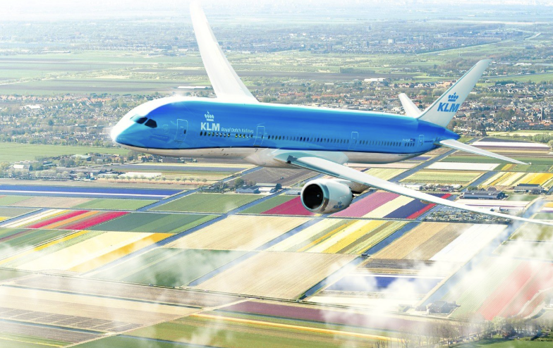 KLM soaring through the skies