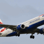 BA Embraer in the sky