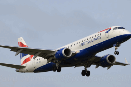 BA Embraer in the sky