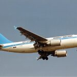 Somali Airlines Airbus during flight.