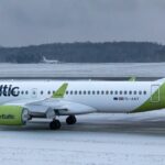 airBaltic at runway in Vilnius Airport (VNO), Rodūnios kelias, Vilnius, Vilnius City Municipality, Lithuania