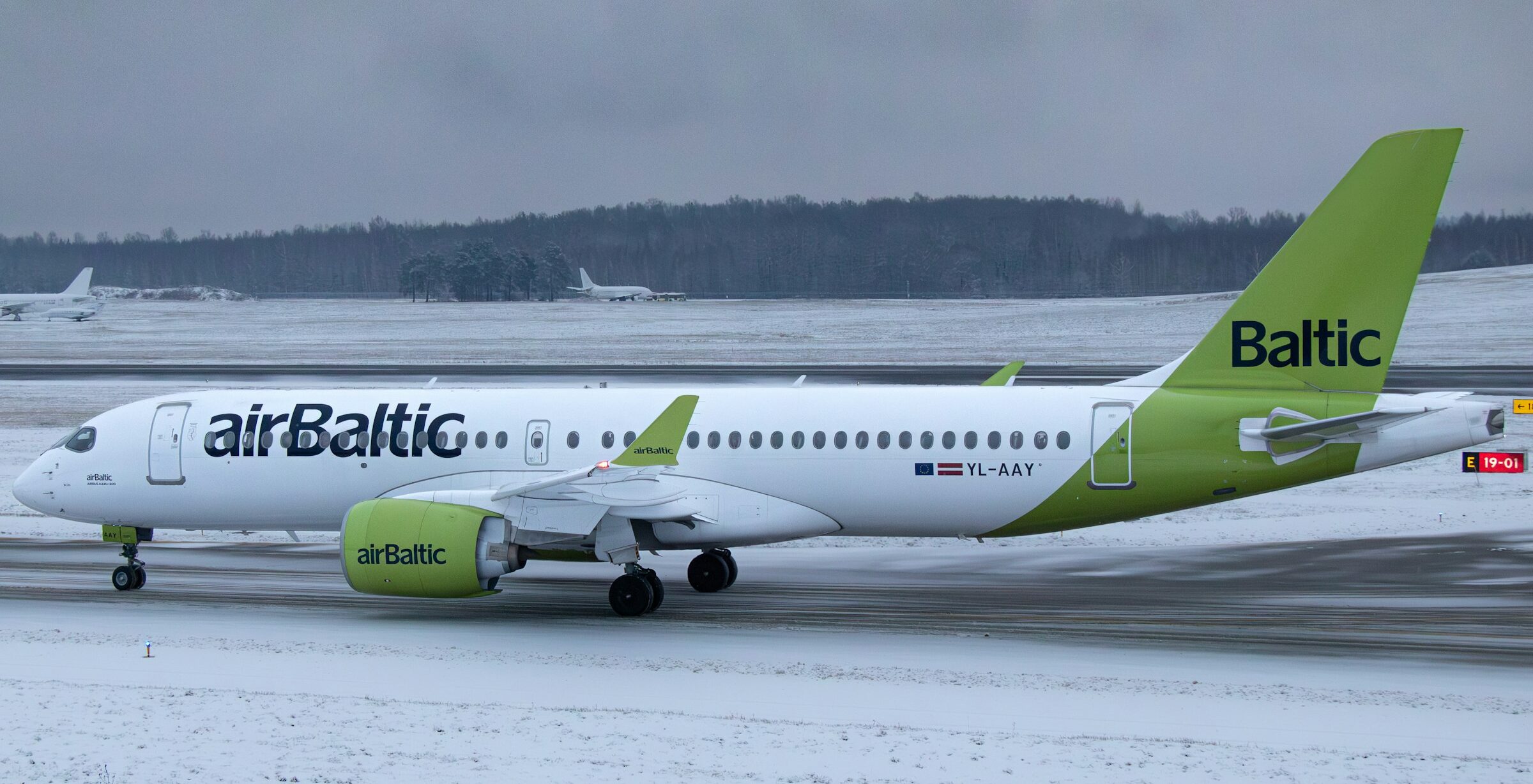 airBaltic at runway in Vilnius Airport (VNO), Rodūnios kelias, Vilnius, Vilnius City Municipality, Lithuania