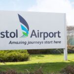Sign to Bristol Airport. Reads: Amazing journeys start here.