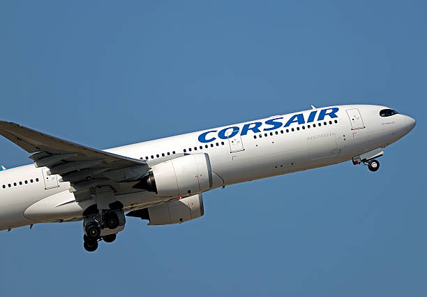 A Corsair Airbus A330-941 takes off from Marseille Provence Airport in Marseille, France