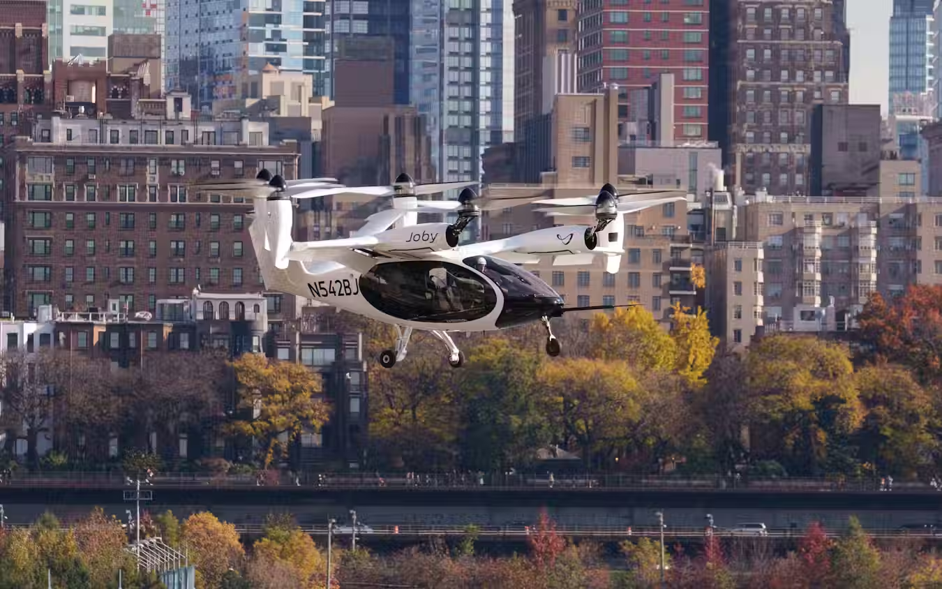 A flying taxi in the New York city