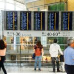 People Standing Near Airport Departure Board