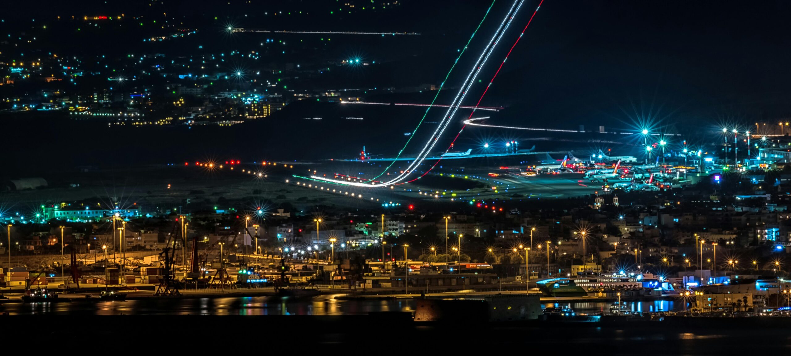 Time Lapse Photo of City Lights near the Airport