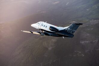 Embraer's Phenom 100 Aircraft during flight.