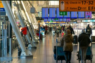 people walking in airport