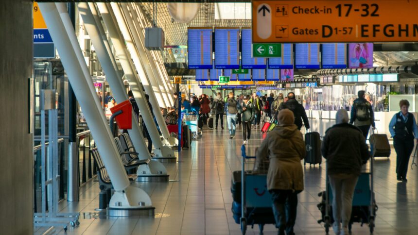 people walking in airport