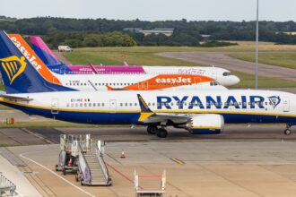 A trio of A380s from three different airlines.