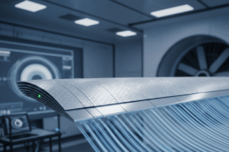 A graphic showing air flowing over an aircraft wing