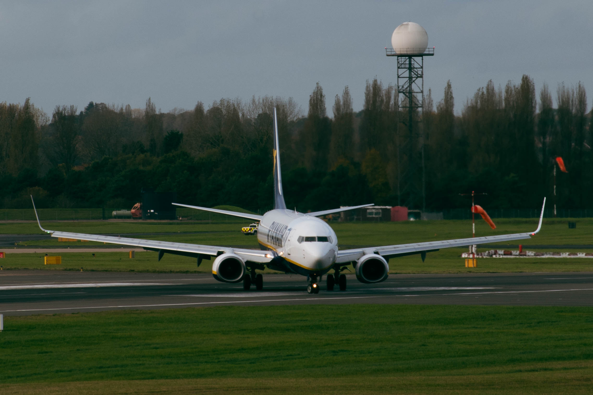 Ryanair plane 737 taking off the runway