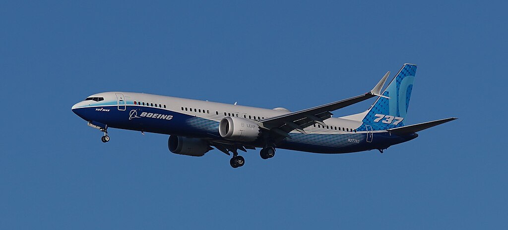 An aircraft flying in the sky