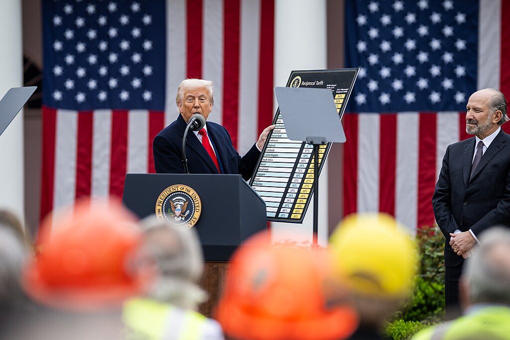 president trump, chart of list of tariffs