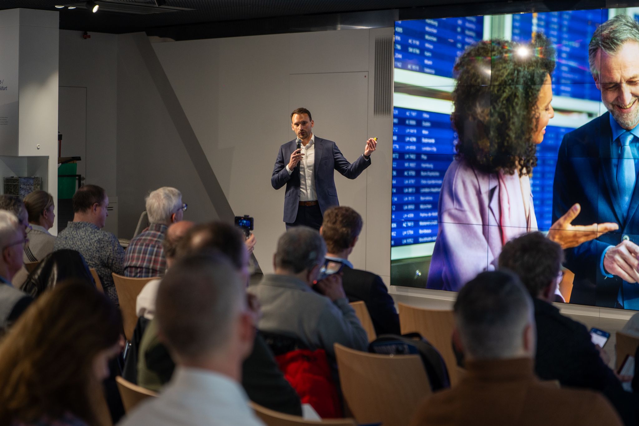 Johannes Sittig, CEO of Sittig Technologies, speaks at the Auracast launch event.