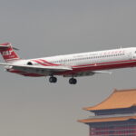 A Far Eastern Air Transport MD-83 in mid flight.