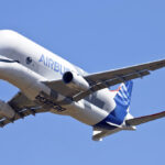 An Airbus A300-600ST (Super Transporter) in flight.