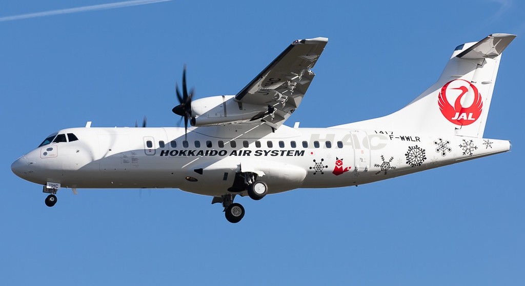 HAC aircraft flying in the blue sky.