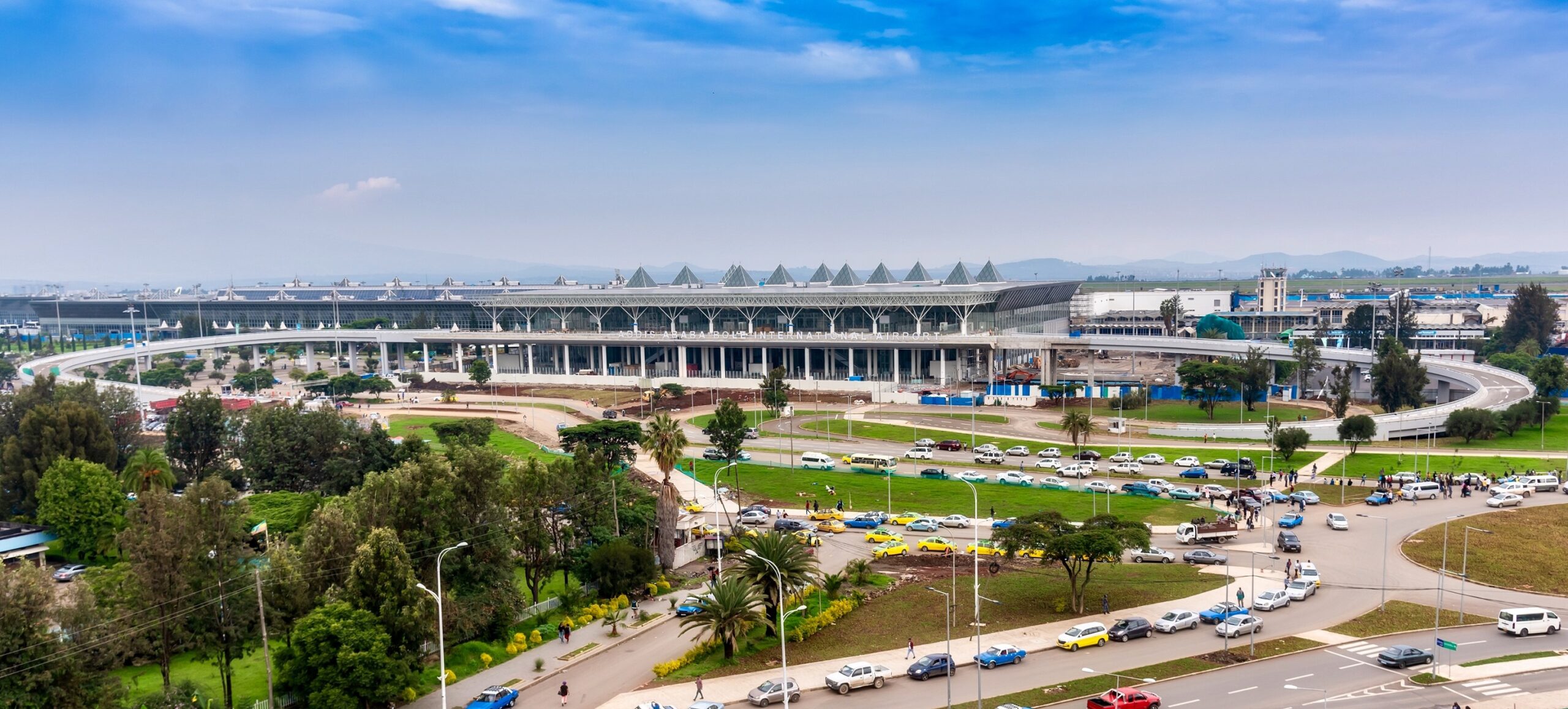 An aerial view of Addis Ababa International Airport