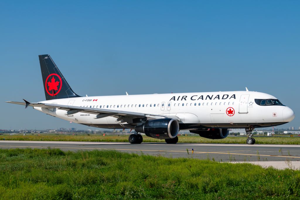 Air Canada Airbus A320 on the runway.