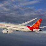 Image of an Air India Boeing 787-8 aircraft in sky
