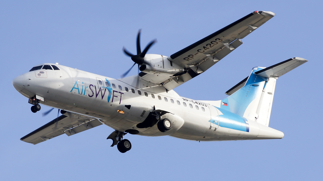 AirSWIFT ATR 42-600 On final approach to Manila