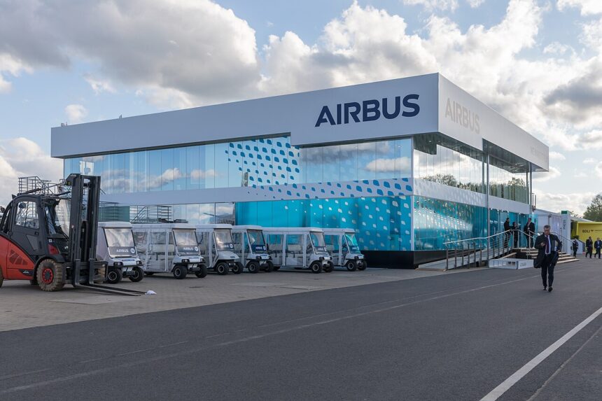 The Airbus chalet at the ILA Berlin Air Show 2018, where major announcements are often made.