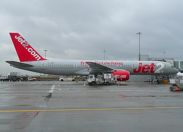Jet2 aircraft stationed at an airport