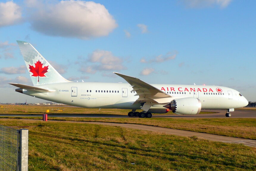 Air Canada Boeing 787-8 on the runway