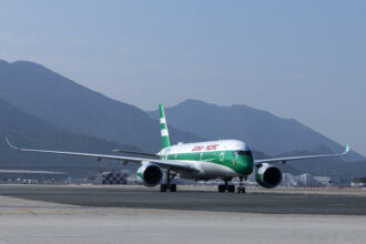 Cathay Pacific aircraft with green striped livery © Cathay Pacific