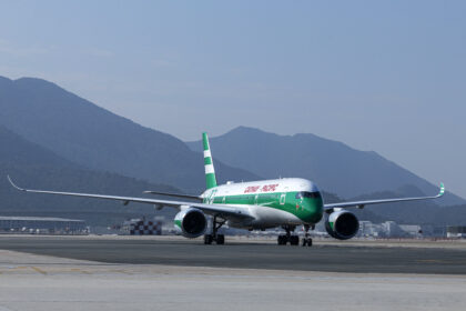 Cathay Pacific aircraft with green striped livery © Cathay Pacific
