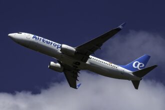 Air Europa Boeing 737 flying.