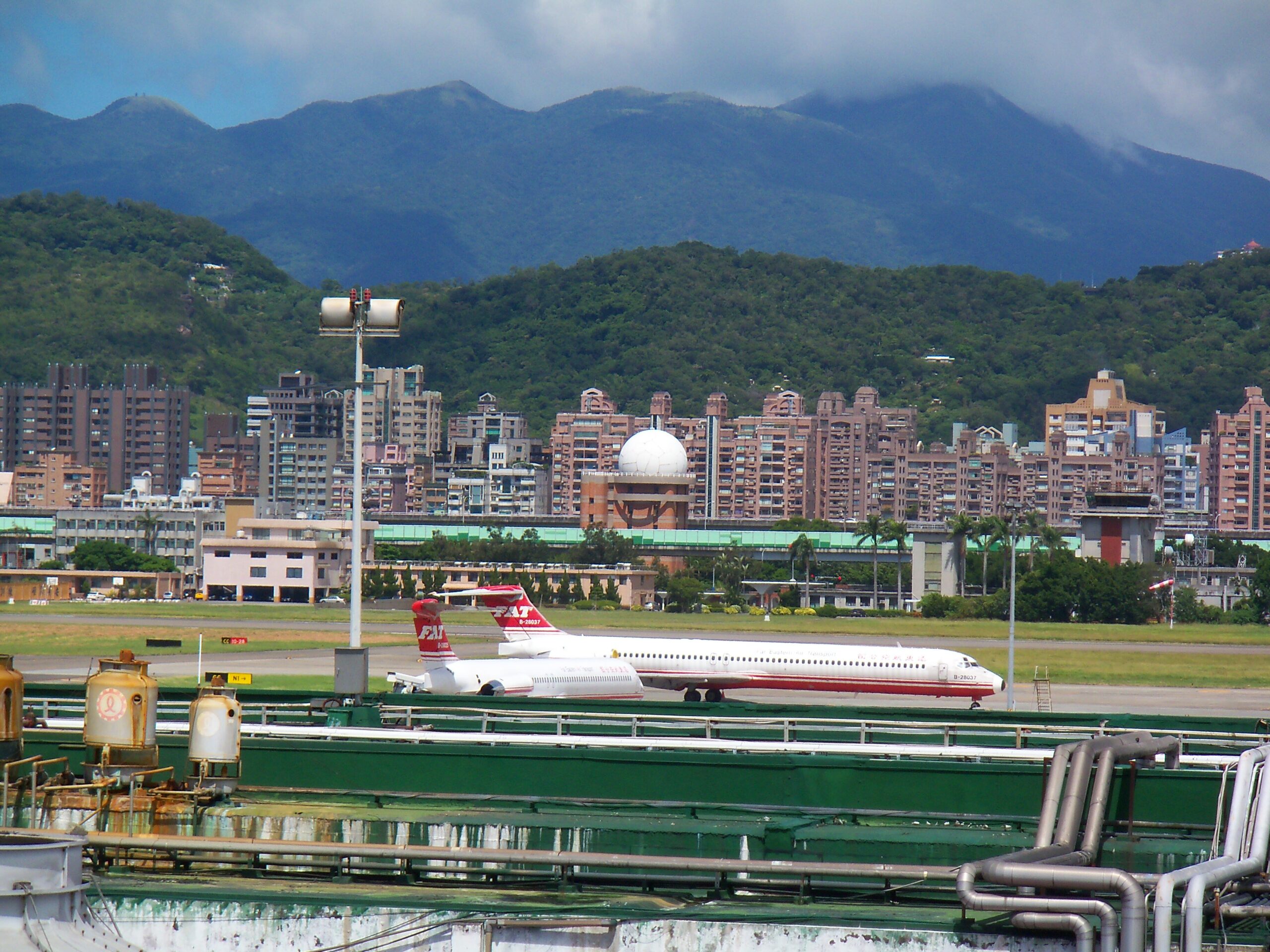 Two Far Eastern Air Transport aircraft at Taipei's Songshan Airport