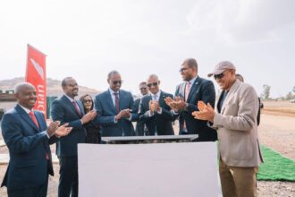 The Prime Minister of the Federal Democratic Republic of Ethiopia, ministers, high level government officials, industry leaders, stakeholders, and Ethiopian Airlines executives at the construction ceremony on January 10th.