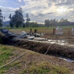 Emergency services at the crash site of Yeison Jiménez's private plane, near Paipa, Boyacá. No survivors were found. © NoticiasUno/X
