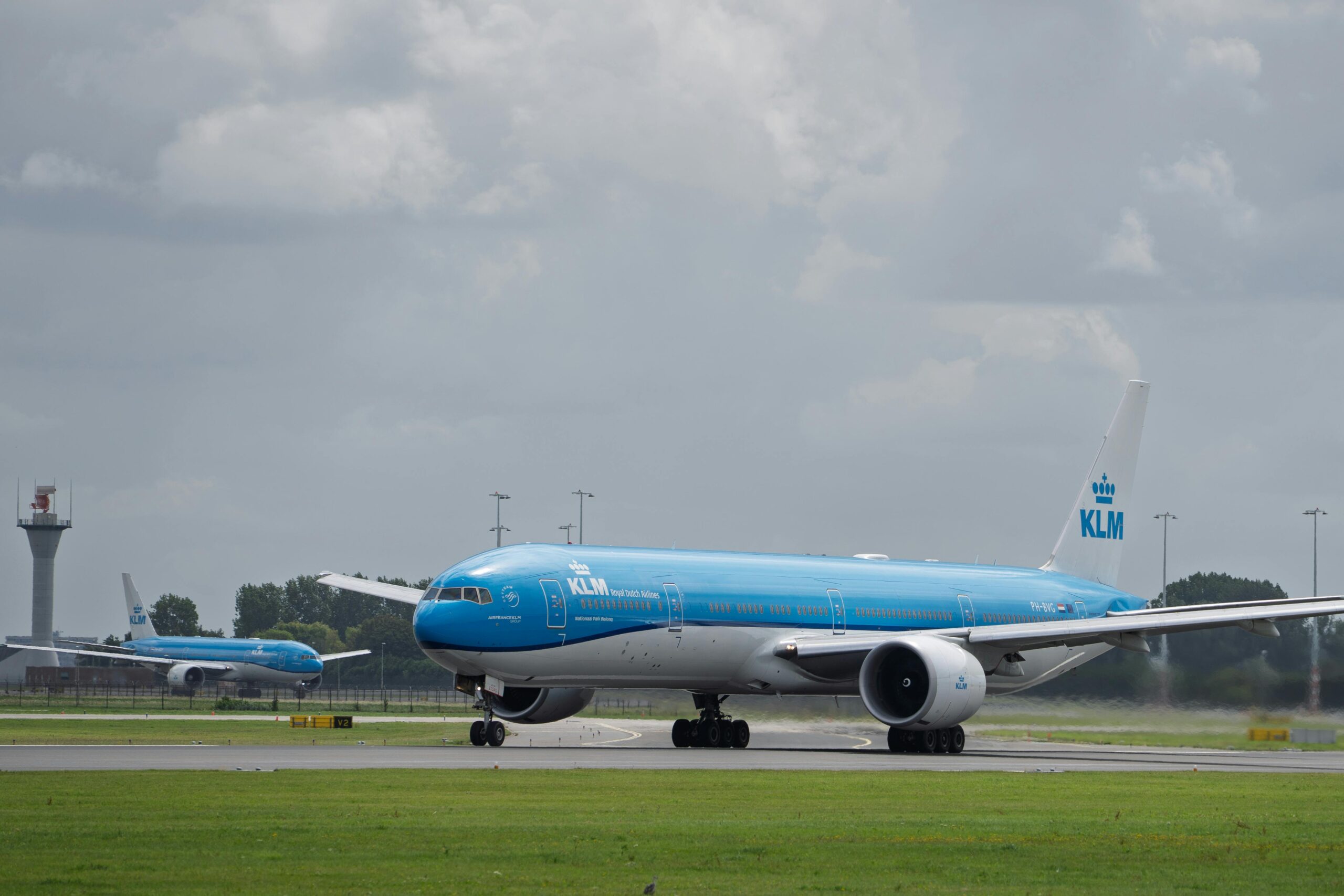 KLM aircraft on a tarmac.