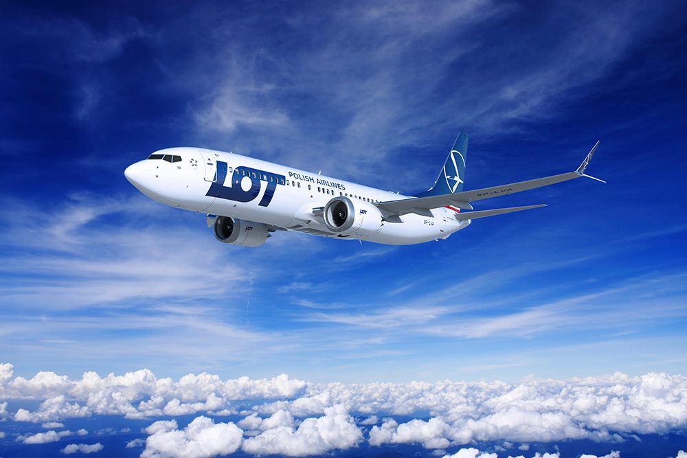 Three LOT Polish Airlines Boeing 737 MAX 8 land at Warsaw Chopin Airport