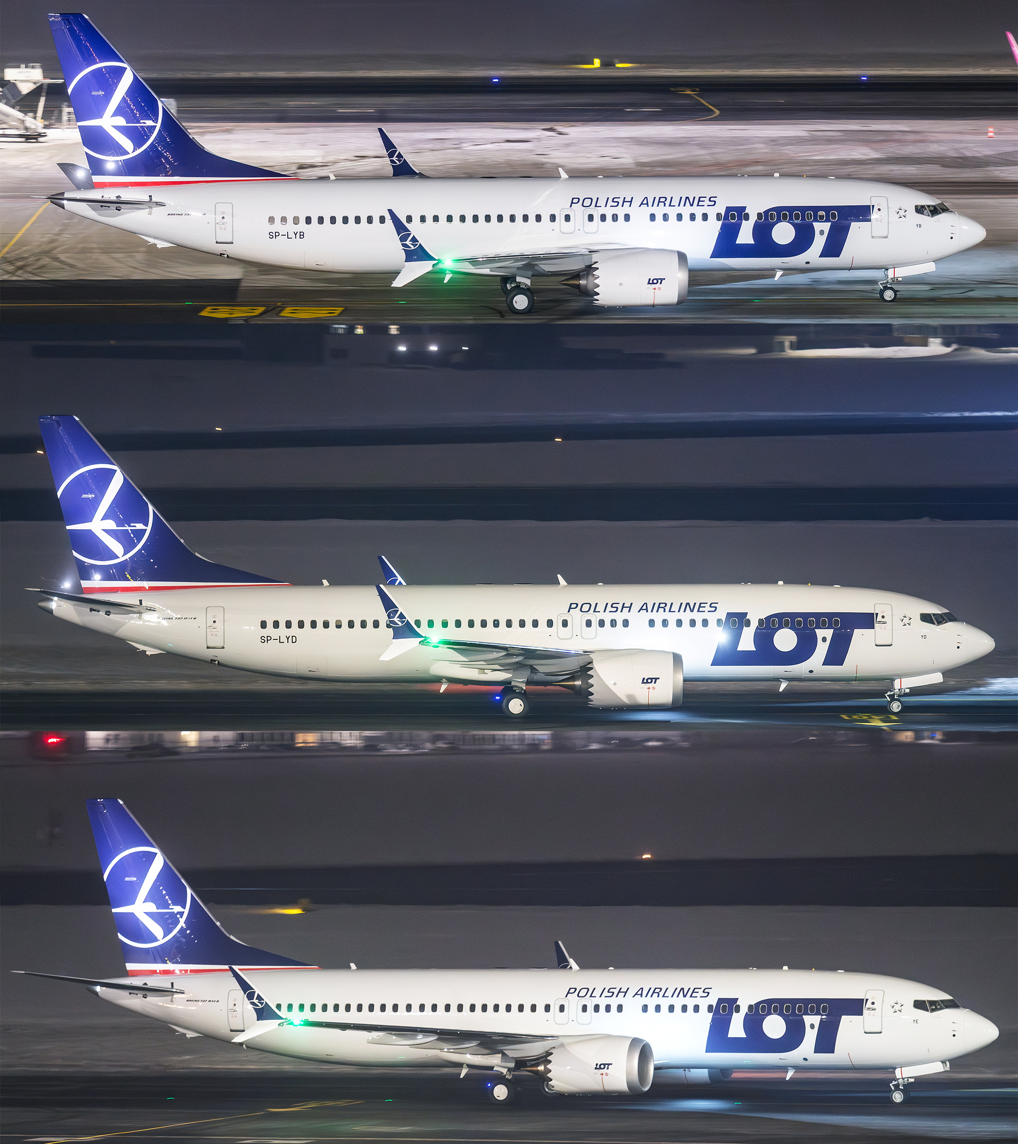 Three LOT Boeing 737 Max 8aircraft land at WAW 